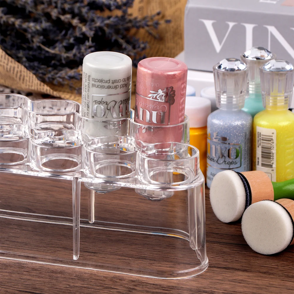 Organizador de pintura artesanal, 11.5x3x3.3 polegadas, contém 15 cada para garrafas e ferramentas de mistura, faça você mesmo, tintas acrílicas/colas brilhantes, rack de armazenamento