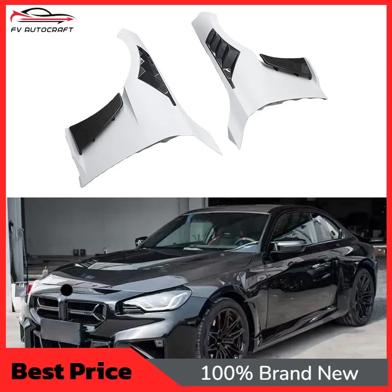 【2026】Real Dry Carbon Fiber Vented Front Fender For BMW 2 Series G87 M2 2023-2025 Shark Gills Wing Performance Bodykit Replaceme