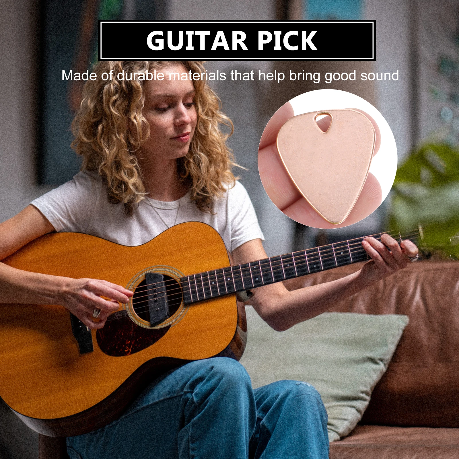 

20pcs Metal Guitar Pick Electric Picks Accessories Bulk Hole Steel Acoustic Alloy Plectrum Necklace Lightweight Durable Guitar