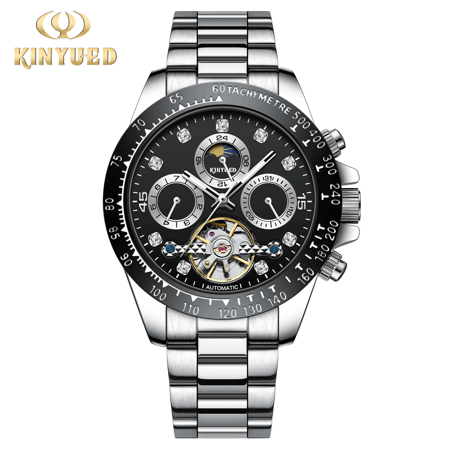 

KINYUED 2026 New Men's Automatic Mechanical Watch Stainless Steel Waterproof Watch J115-1