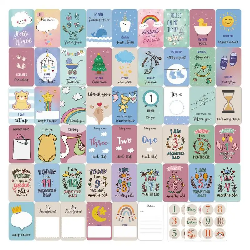 Блоки Milestone, красочные знаки месяцев, 50x забавные украшения для детской комнаты, очаровательный реквизит для фотосъемки для мальчиков и девочек