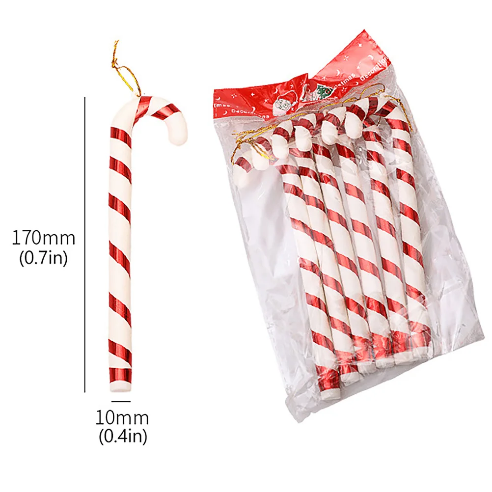 

1Set Christmas Tree Pendants Candy Cane Decors Red White Photo Props Festive Atmosphere Candy Cane Ornament Photo Props