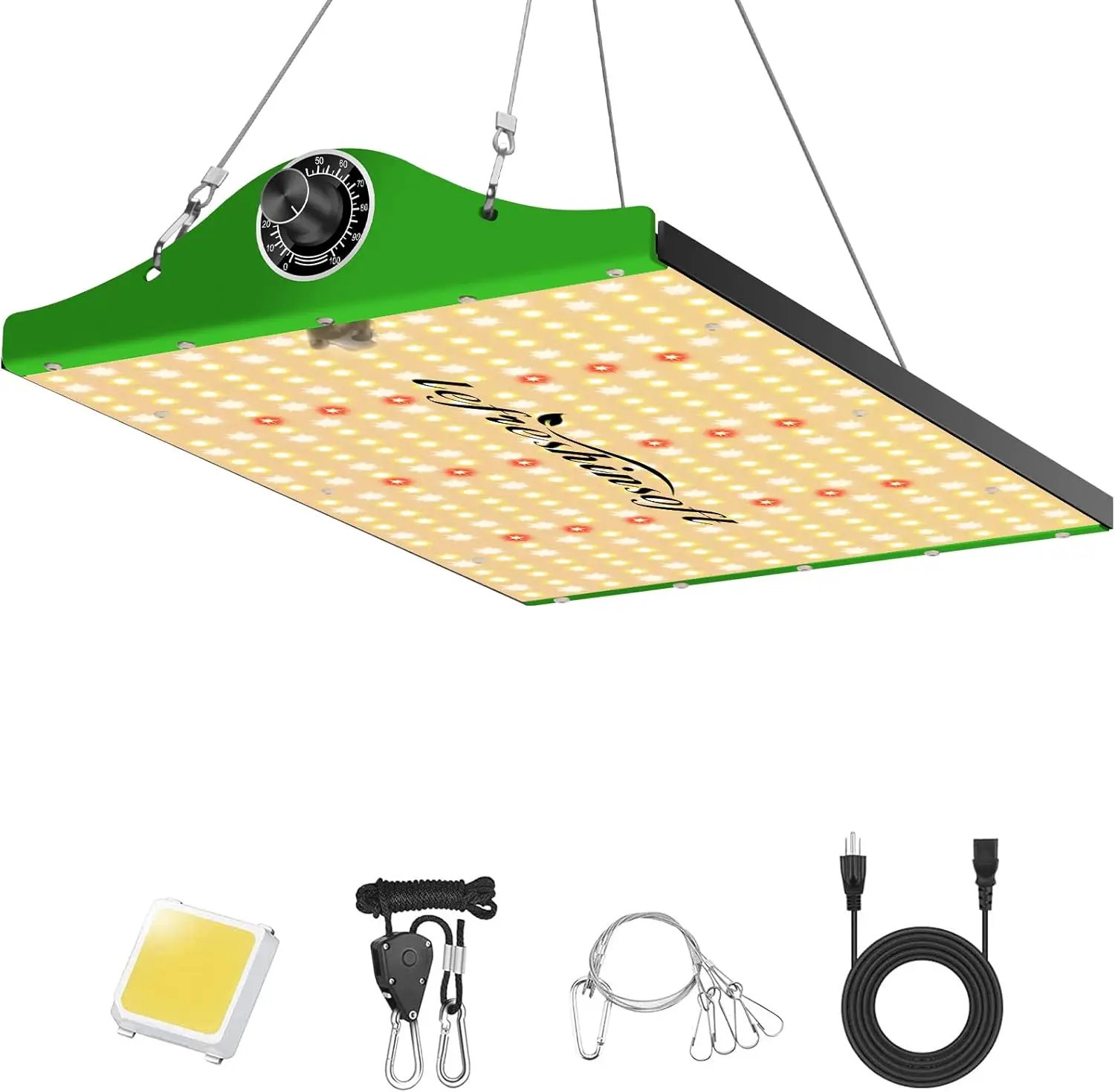 

Светодиодная лампа для растений Full Spectrum 1000W серии F1000, охватывающая площадь 3 x 3 фута, с регулируемой яркостью, УФ и ИК-излучением, для выращивания растений в помещении
