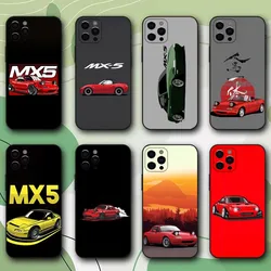 M-Miata Car MX5 Phone Case For iPhone 16,15,14,13,12,11,Pro,X,XS,Max,XR,Plus,Mini Soft Black Cover