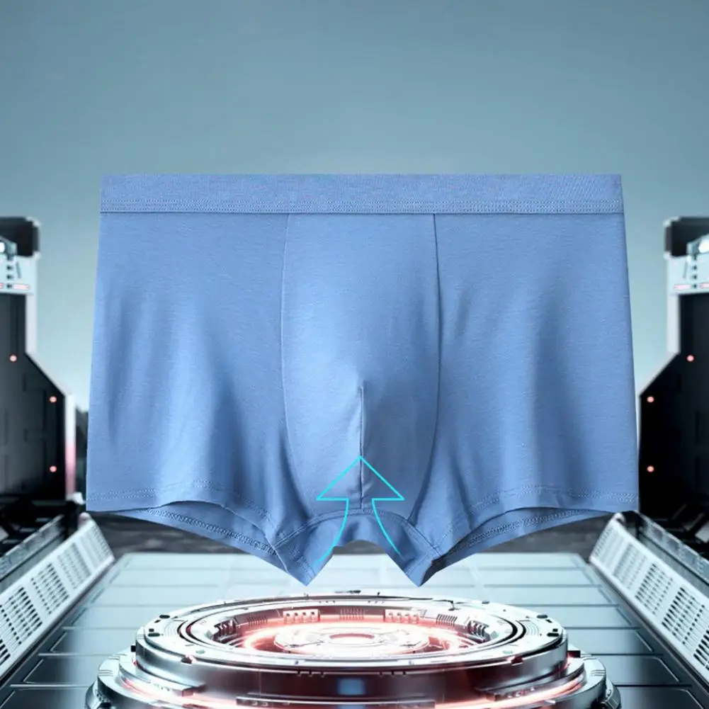 

Slim Fit Underwear Men's Moisture Wicking Underwear Breathable Quick-dry Boxers Briefs Summer Cool Solid Color Trunks