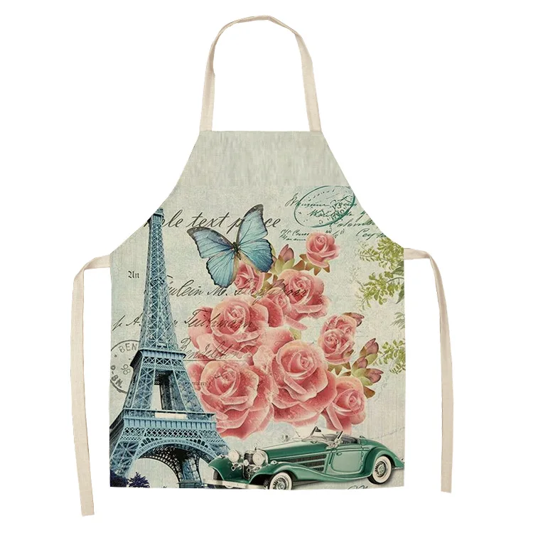 Linen Paris Is Always Good Idea Print Kitchen Aprons Unisex Dinner Party Cooking Bib Funny Pinafore Cleaning Apron