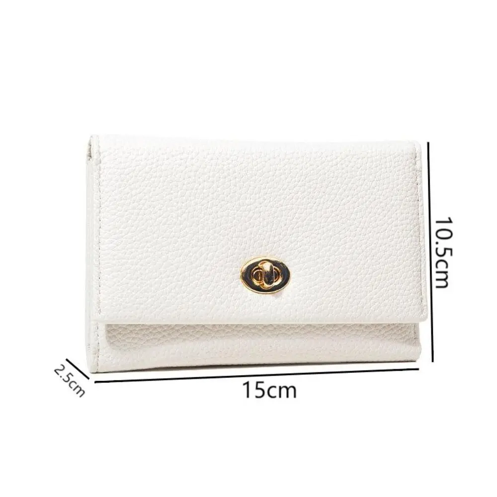 Fashion Mini Short Wallet Solid Color Large Capacity Money Bag PU Leather Card Holders Girl