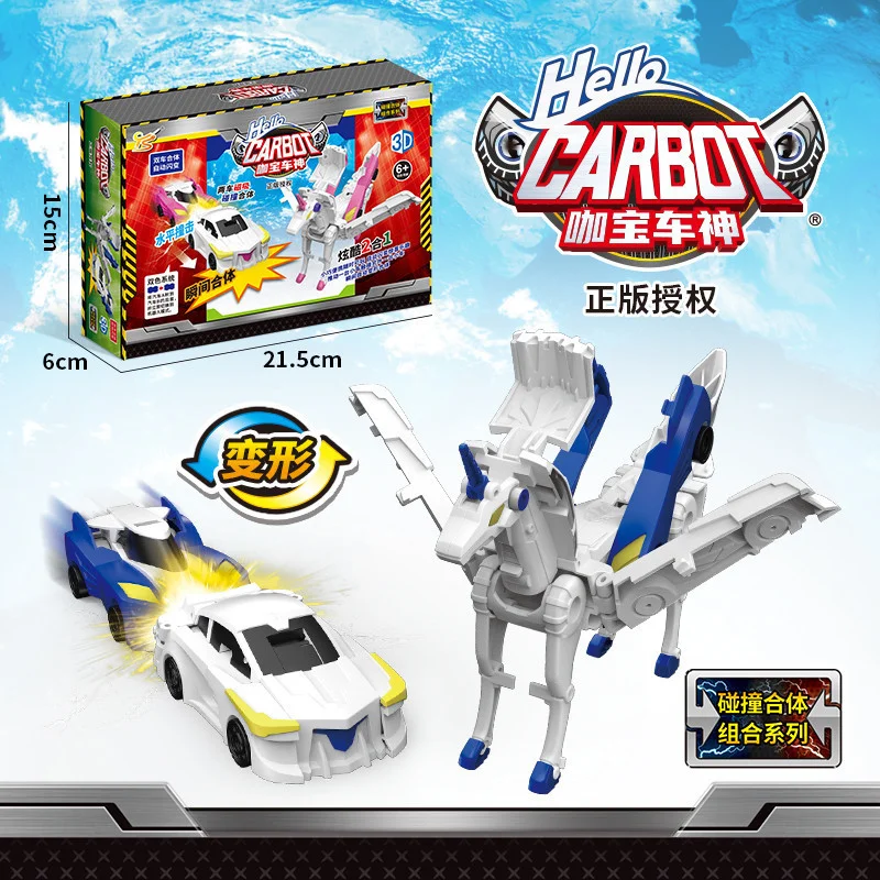 Nwj Transformujący się w Jednorożca Samochodzik - Transformacja po Kolizji w Jednorożca, Zestaw 2 sztuk dla Dzieci, Świetny Prezent, Popularny Samochodzik Transformujący się 2-w-1