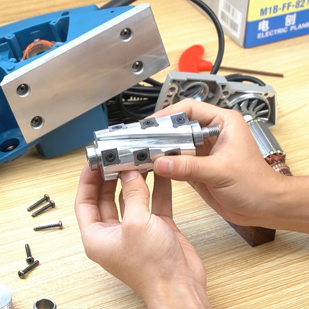 Wood Planer Thicknesser Machine Planer Blade   Helical Spiral Cutter Head Spiral blade shaft