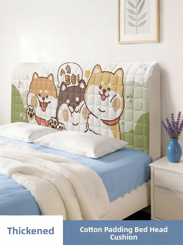

Thickened Soft Cover Pillow Bed Head Protector Dustproof Backrest Cushion Universal Fit Children's Bed Head Cover Elegant