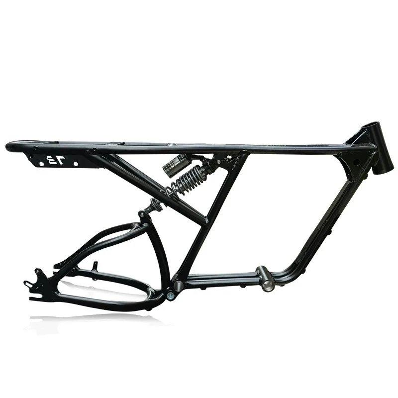 Mid Suspension Fat Dirt E-bike Frame 190mm Dropout With Seat and Suspension Aluminum Alloy E-Bike Frame