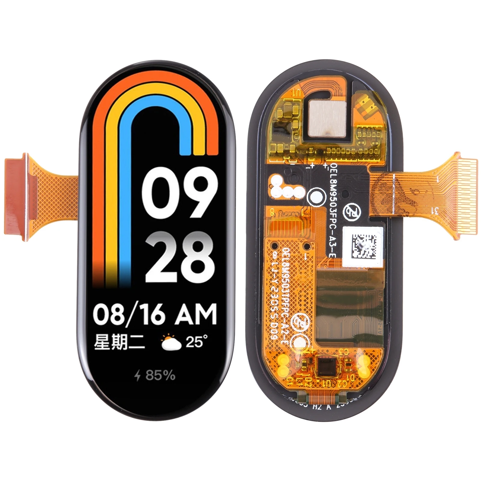 LCD-scherm voor Xiaomi Mi Band 4 / 5 / 6 / 7 / 8 / 8 Pro, inclusief de digitale laag en de volledige assemblage, voor reparatie van de polsband, horloge en als reserveonderdeel.
