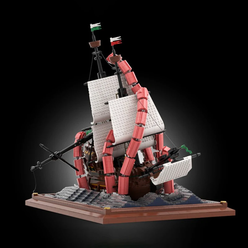 6507PCS MOC Medieval Kraken Attack Pirates Ship Building Block Adventure Ship Model Assemble Bricks Toys Kids Children'sDIYGifts