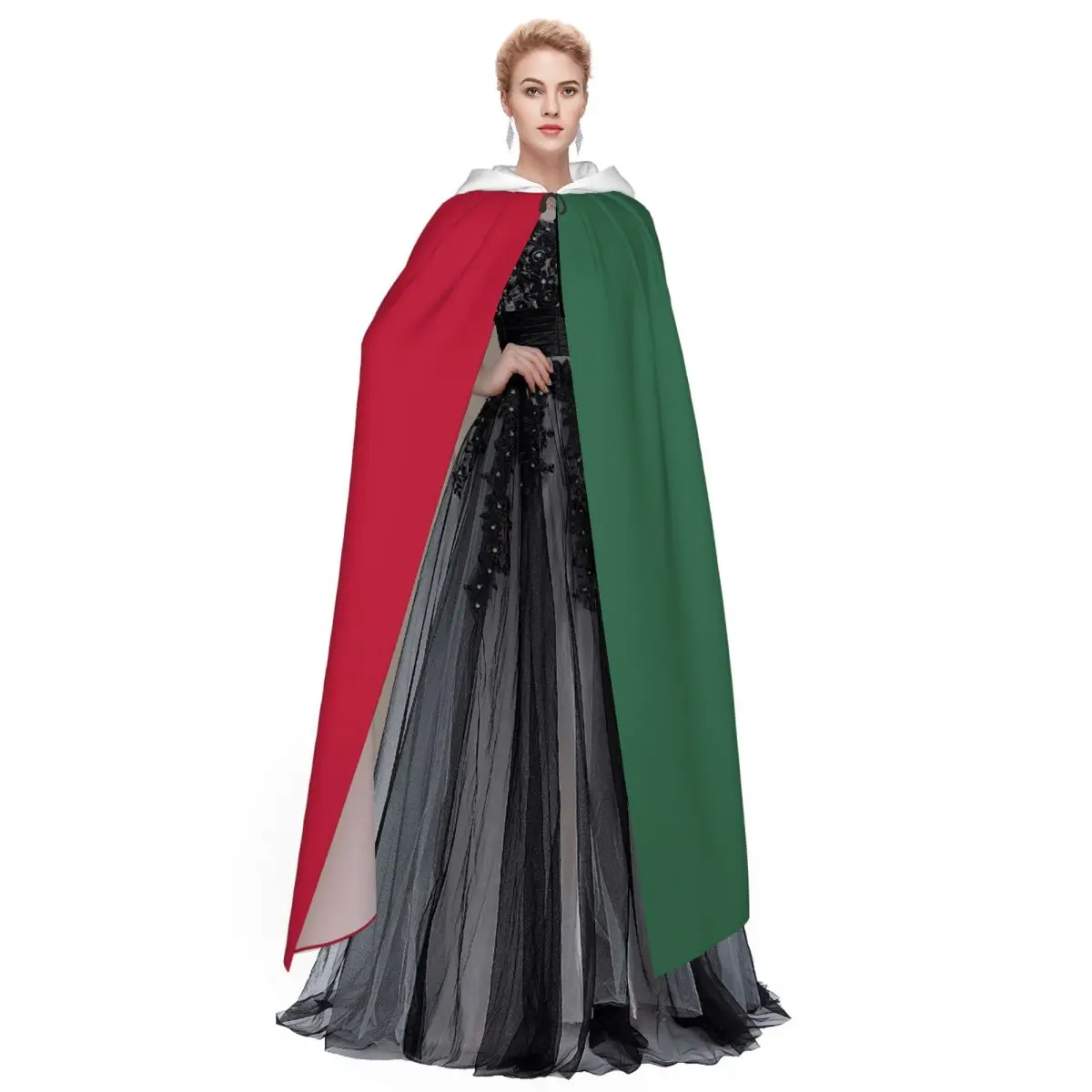 Unisex Adult Mexico Flag Cloak with Hood Long Witch Costume Cosplay