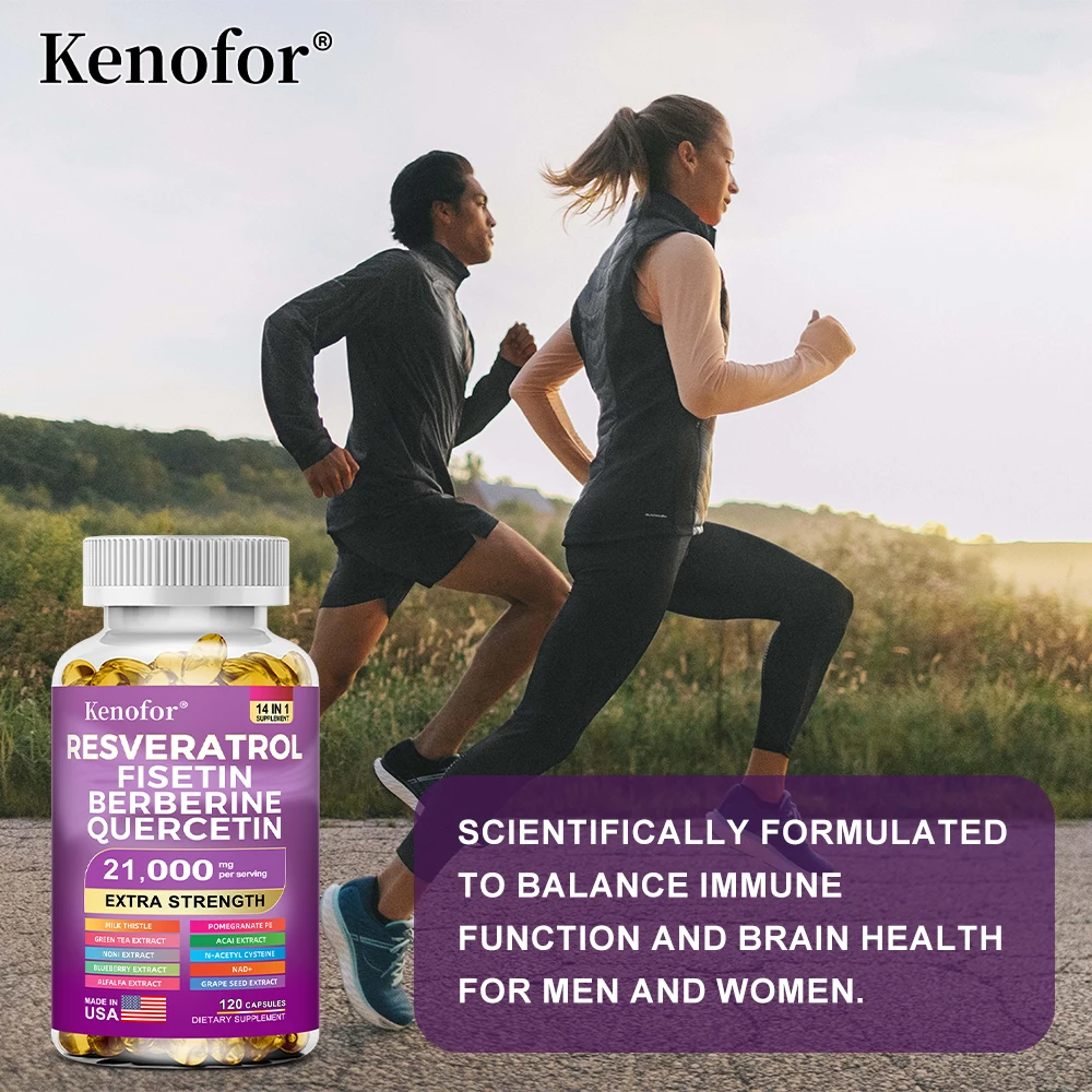 Resveratrol NAD cápsulas de semente de uva e berberina, melhoram a imunidade, antioxidantes, saúde cardiovascular, promove a pele lisa