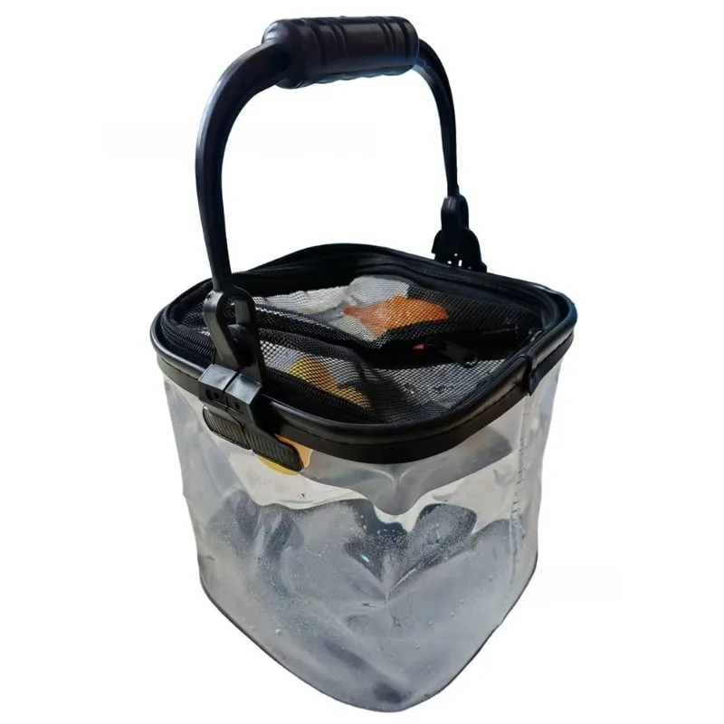 

Y49A-Прозрачное рыболовное ведро из ЭВА-портативное ведро для воды для рыбалки на открытом воздухе (7 л/12 л) — для хранения живой рыбы
