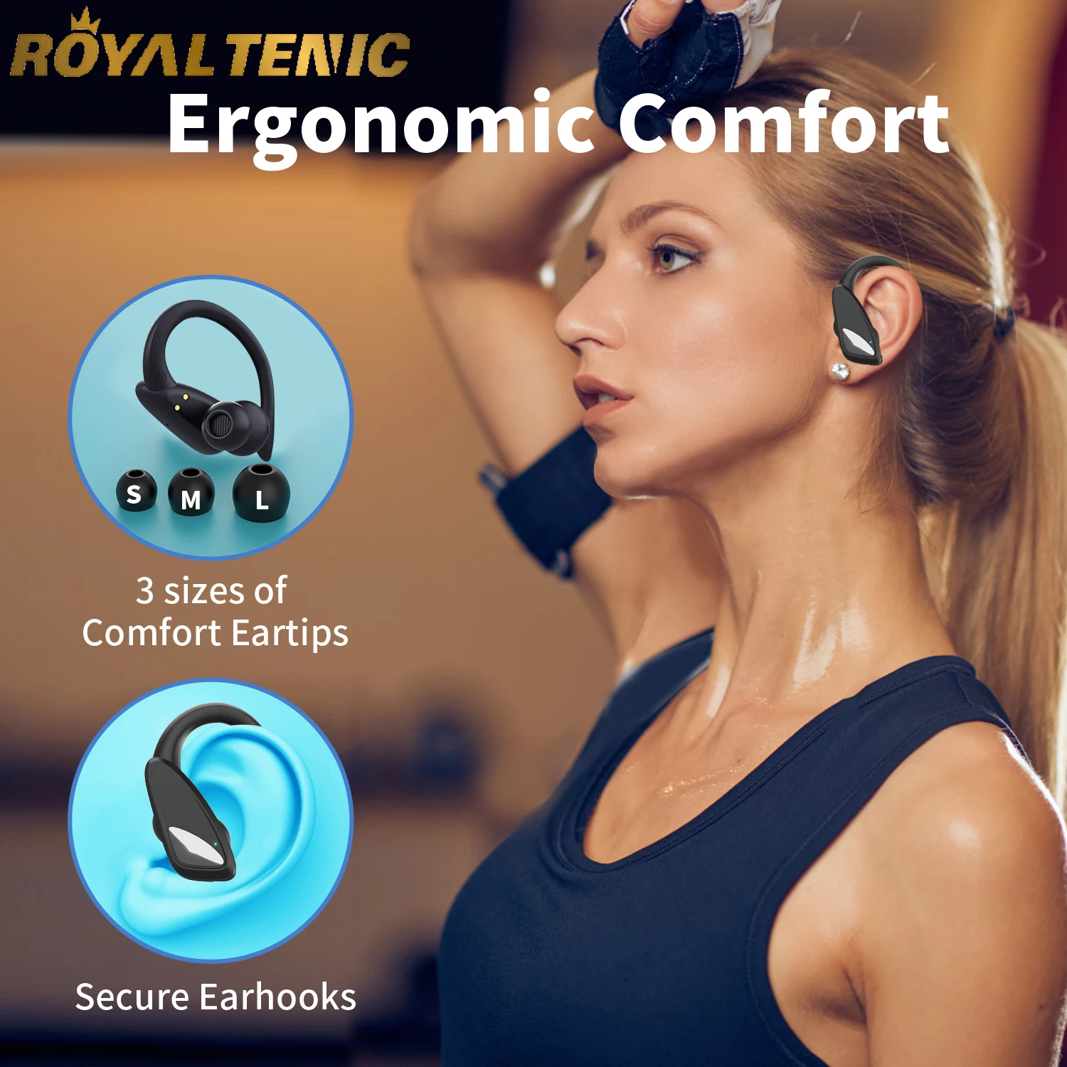 

A6 Portable Bluetooth 5.3 Wireless Earphone Sport Earhook Waterproof HiFi Stereo Music Noise Reduction With Mic for Android iOS