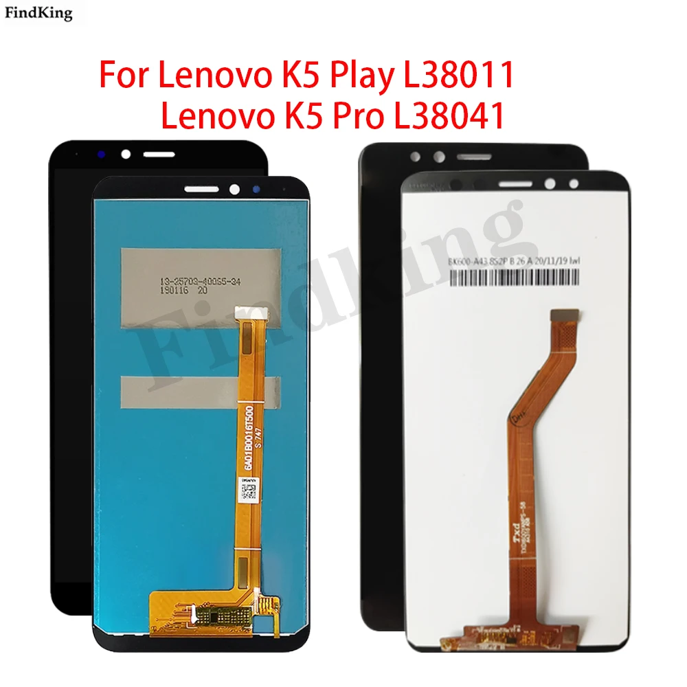 

100% протестированный ЖК-дисплей для Lenovo K5 Play L38011 / K5 Pro L38041, ЖК-дисплей, сенсорный экран, дигитайзер в сборе, замена