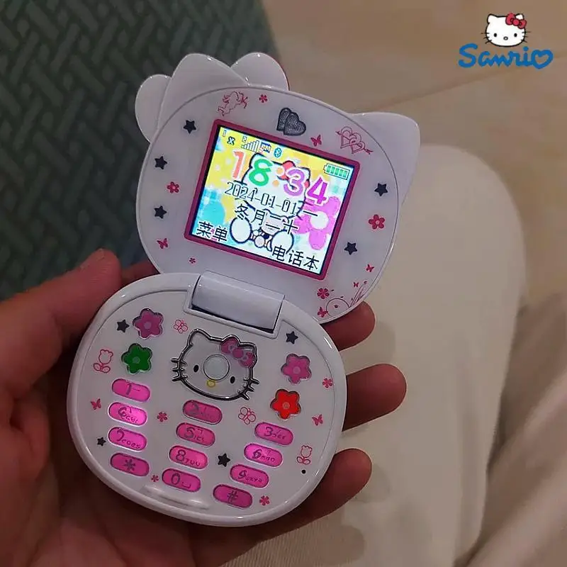 

2023 Sanrio Hello Kitty Flip Phone Kawaii K688 Cartoon Kids Taiml Cute Mini Phone Birthday Fashion Girls Gifts Toys For Children