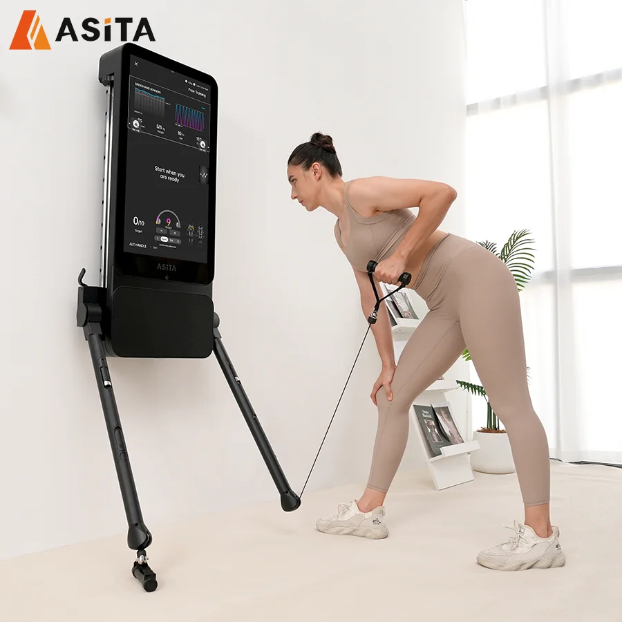 Equipamento de fitness multifuncional Tonal montado na parede Smart Home Gym Espelho de treinamento de força de peso digital