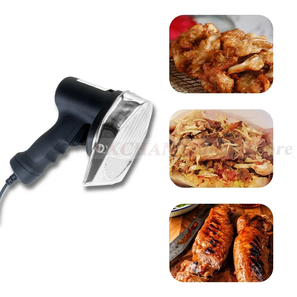 LX 05 قطاعة كباب كهربائية ماكينة شوارما سكين دونر جيروس القاطع مع 2 شفرات أدوات المطبخ منتج أغذية 110 فولت/220 فولت