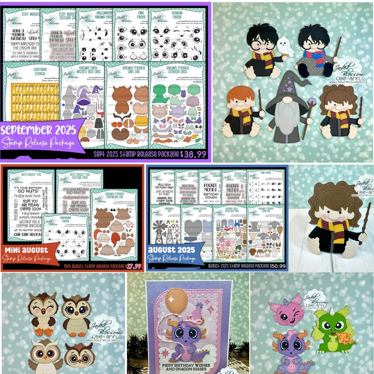 Металлические формы для вырубки с гномом, совой, драконом