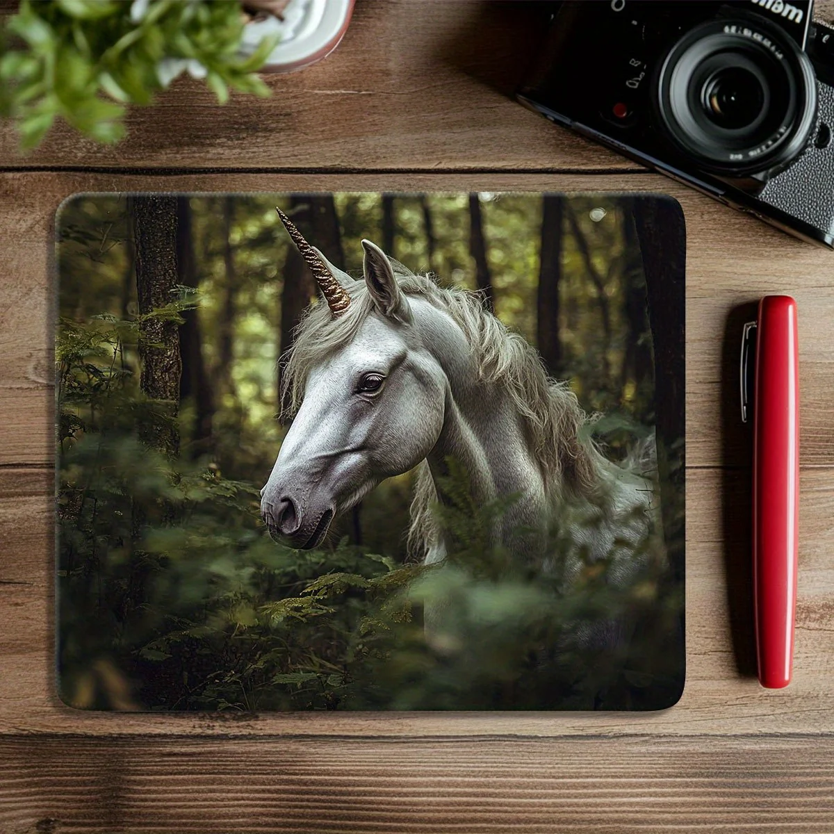 

Mousepad with a forest wildlife horse design washable rubber material for anti-slip is an ideal choice for families dormitories