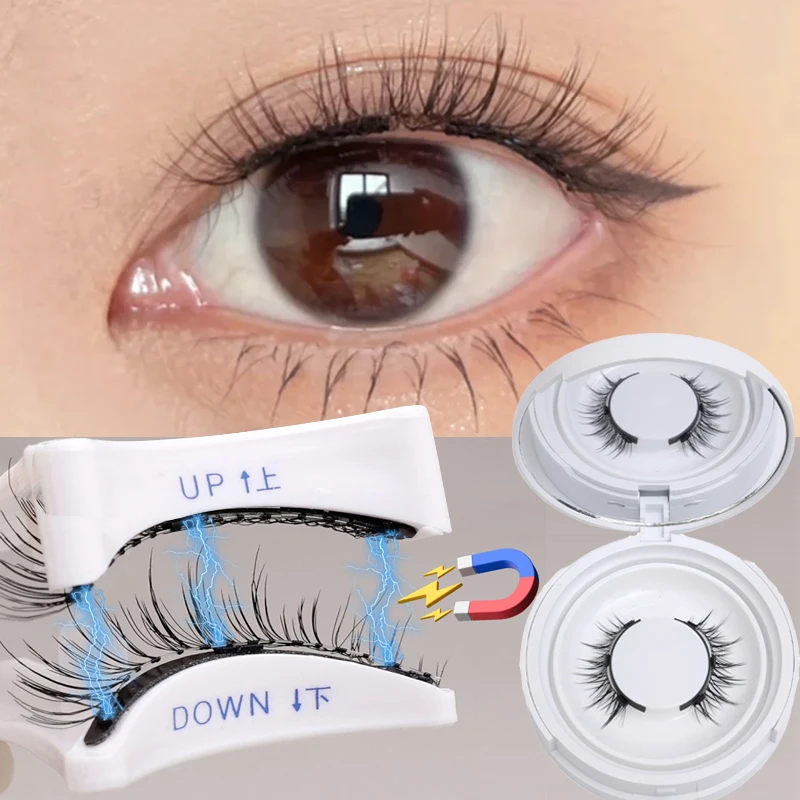 3D Magnetic Eyelashes Kit Natural Wispy False Lashes Reusable Magnetic Eyelashes Waterproof Lash Extension with Lashes Tweezers