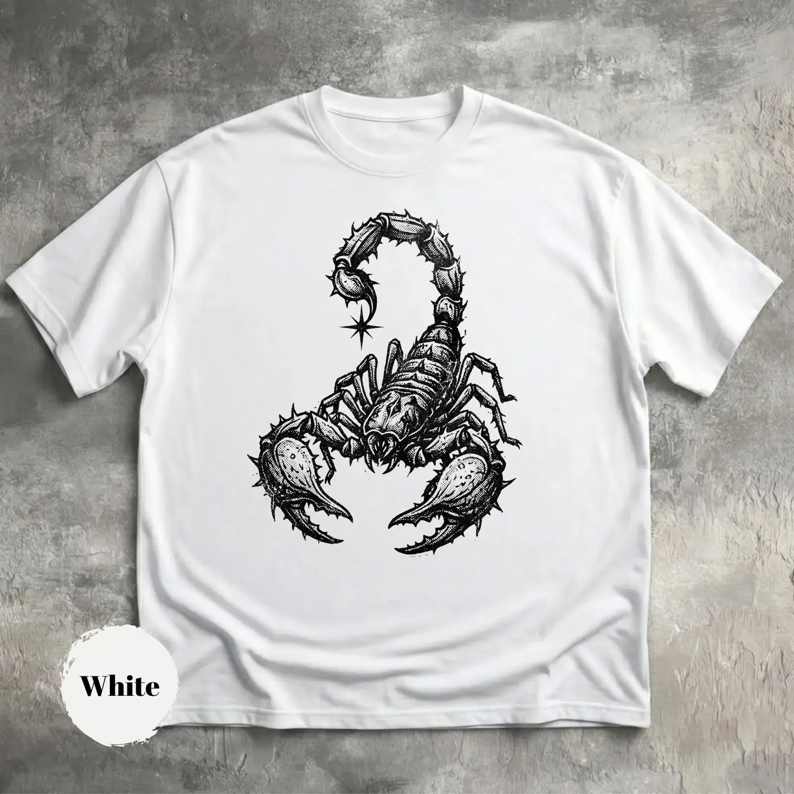 Scorpion Zodiac T Shirt Dark Scorpio Gothic Astrology Horoscope  vintage Washed Stretched Top For Everyday Wear fashion homme