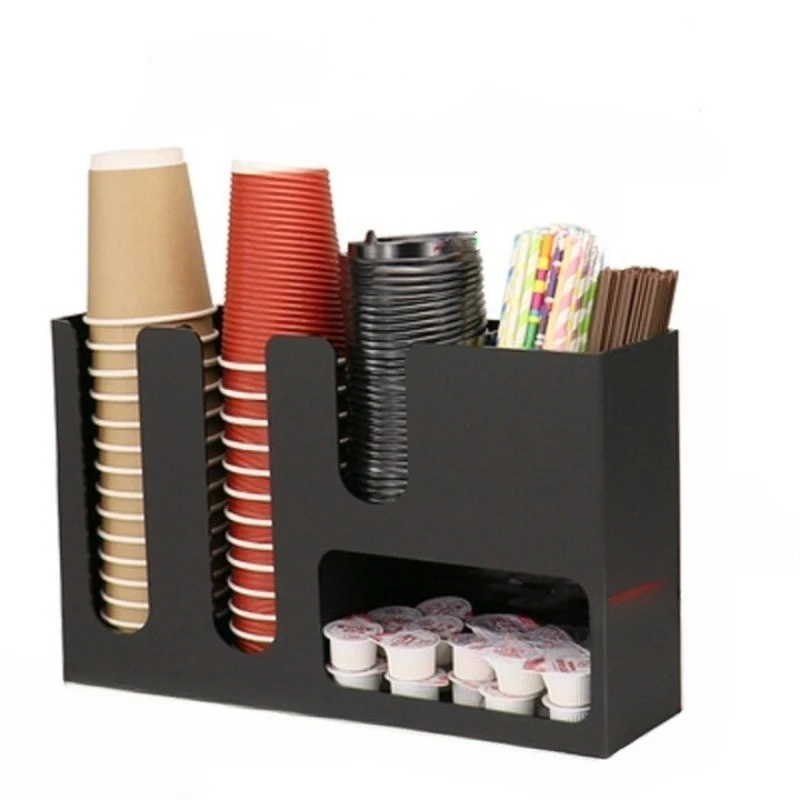 

Pecan cup picker acrylic coffee shop milk tea shop bar rack storage rack disposable paper cup holder cabinet rack