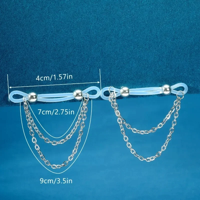 1 Pair Adjustable Fake Nipple Rings - No-Pierce Acrylic Nipple Rings with Sparkling Accents | Perfect for Parties
