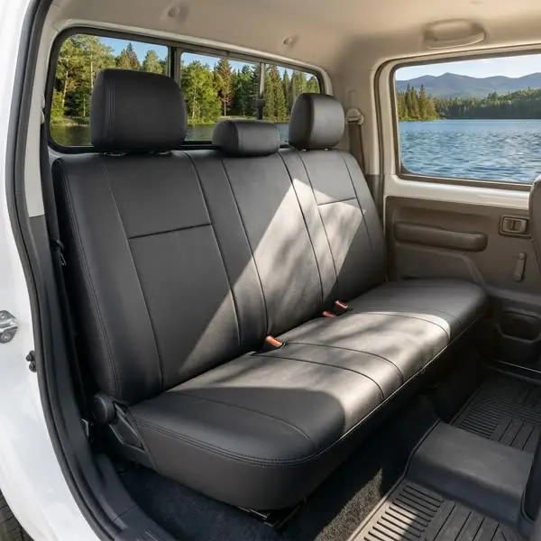 

AUTOKING Universal Leather Rear Seat Covers Black Fit Most Car SUV Truck Van