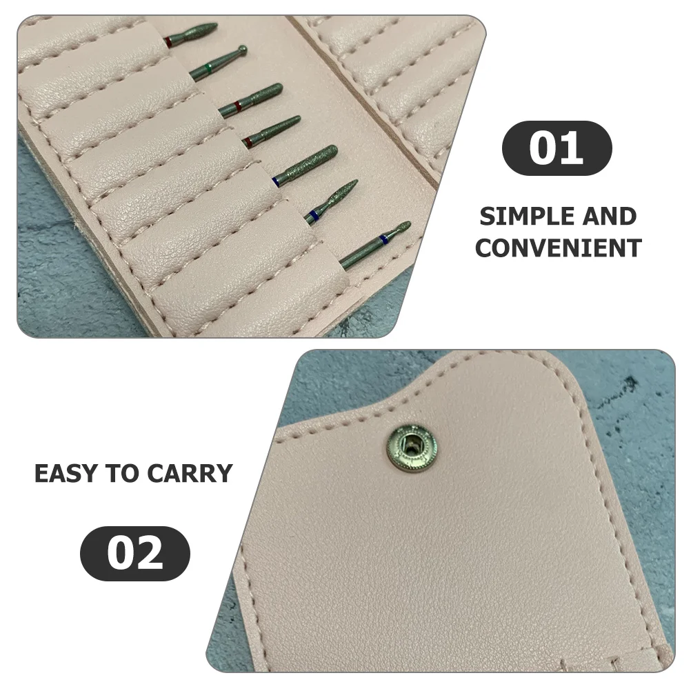 

Manicure Head Protection Cover Nail Drill Bit Bits Organizer Holder Stand Storage Thickened Pvc Case Accessories