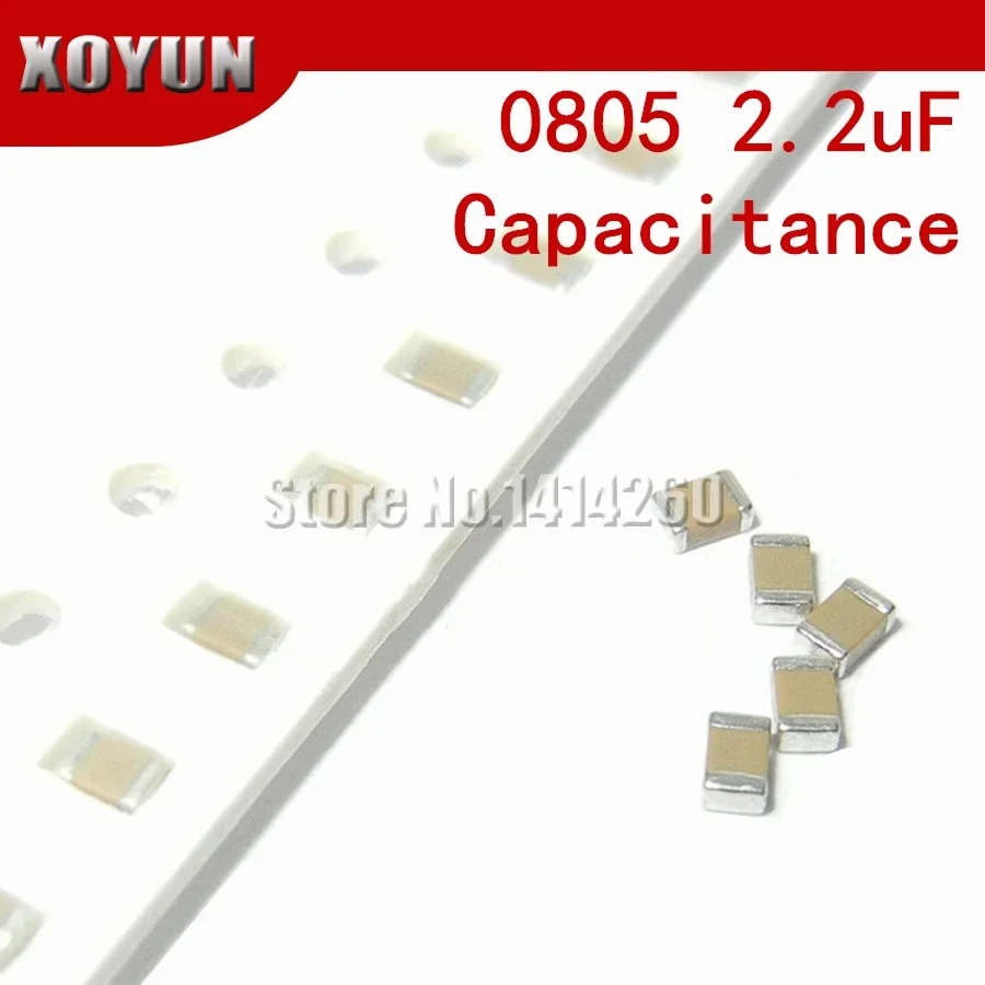 100pcs 2.2UF X5R Error 10% 16V 0805 225 SMD Thick Film Chip Multilayer Ceramic Capacitor