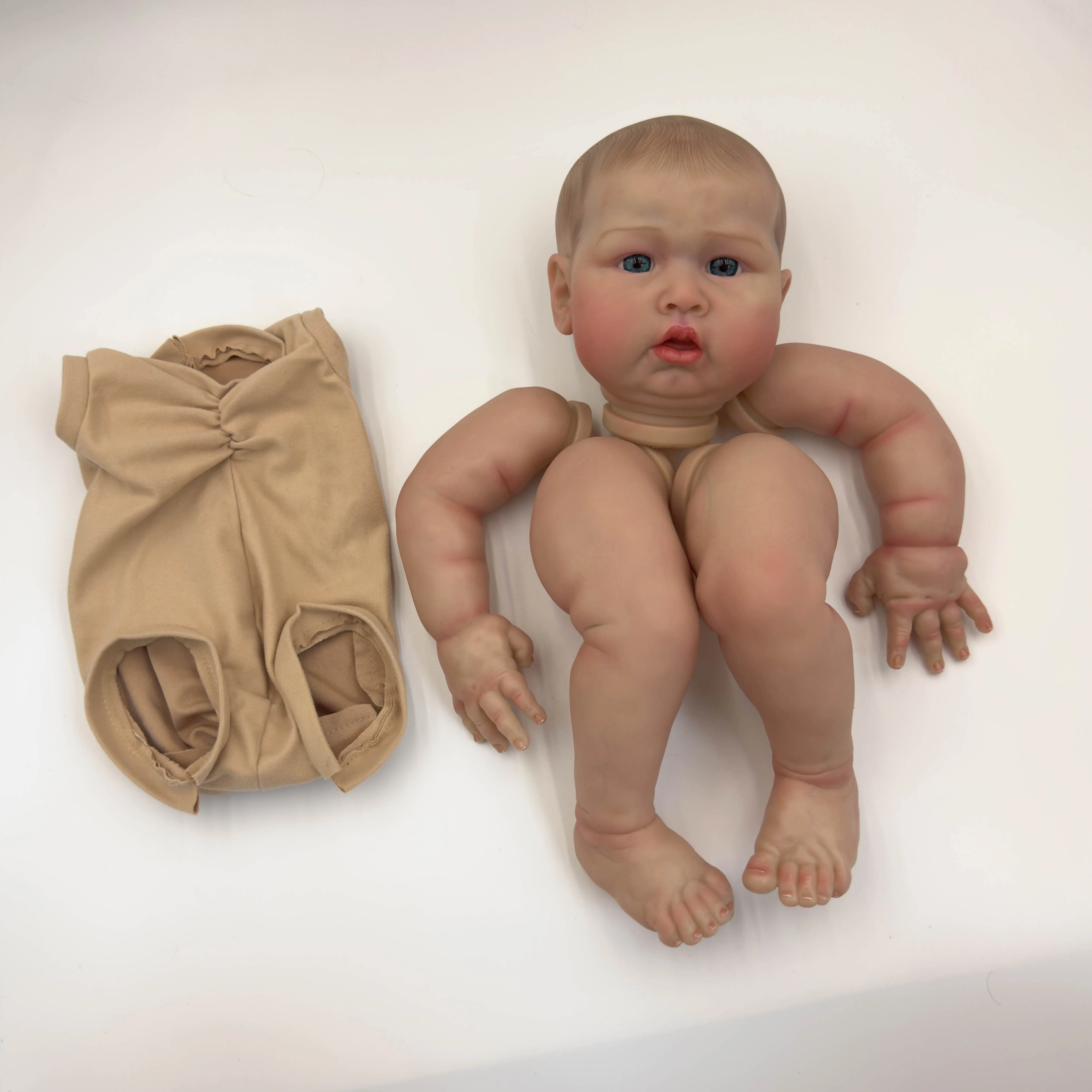 NPK 24inch Blue Sparrow Lifelike Reborn Doll kit painted Doll kit Unfinished Doll parts With Hand Painted Hair