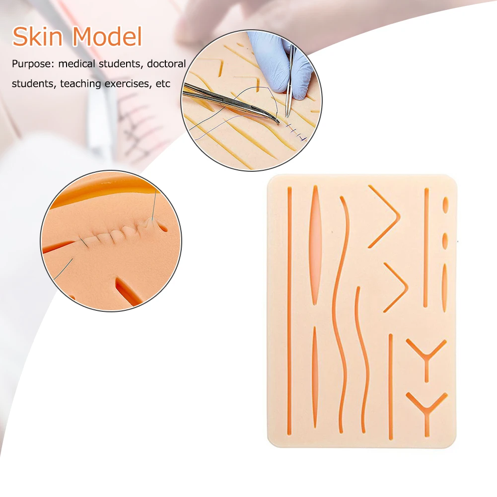 Silicone Human Traumatic Skin Model Reusable Skin Wounds Suture Teaching Module For Medical Student Exams And Learning Practicng
