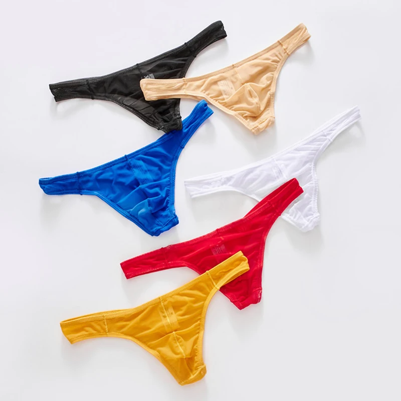 Herenonderbroeken, sexy lage taille, doorzichtige mesh-strings, strings, bikinislip, ademend, comfortabel ondergoed