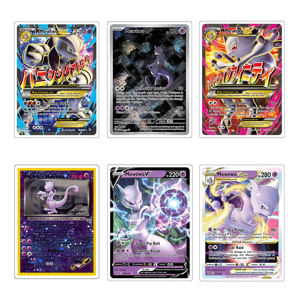 Carte acrylique série Anime Mewtwo, figurines d'action à monter soi-même, Pokemon EX GX V VSTAR,