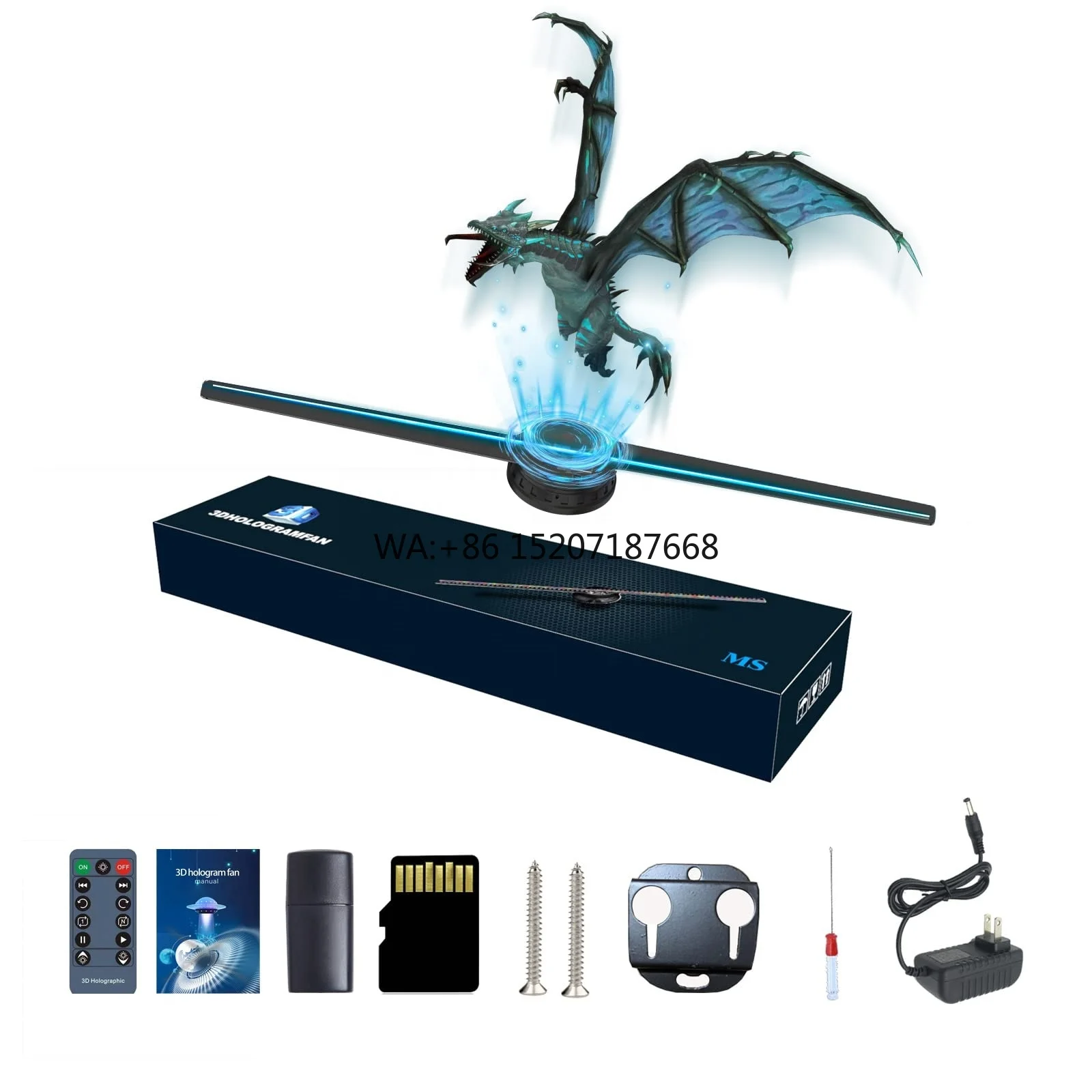 Factory Price 42Cm 3D Holographic Projector Equipment 1080P 3D Hologram Fan with App Software for Indoor Use 3D Hologram Display