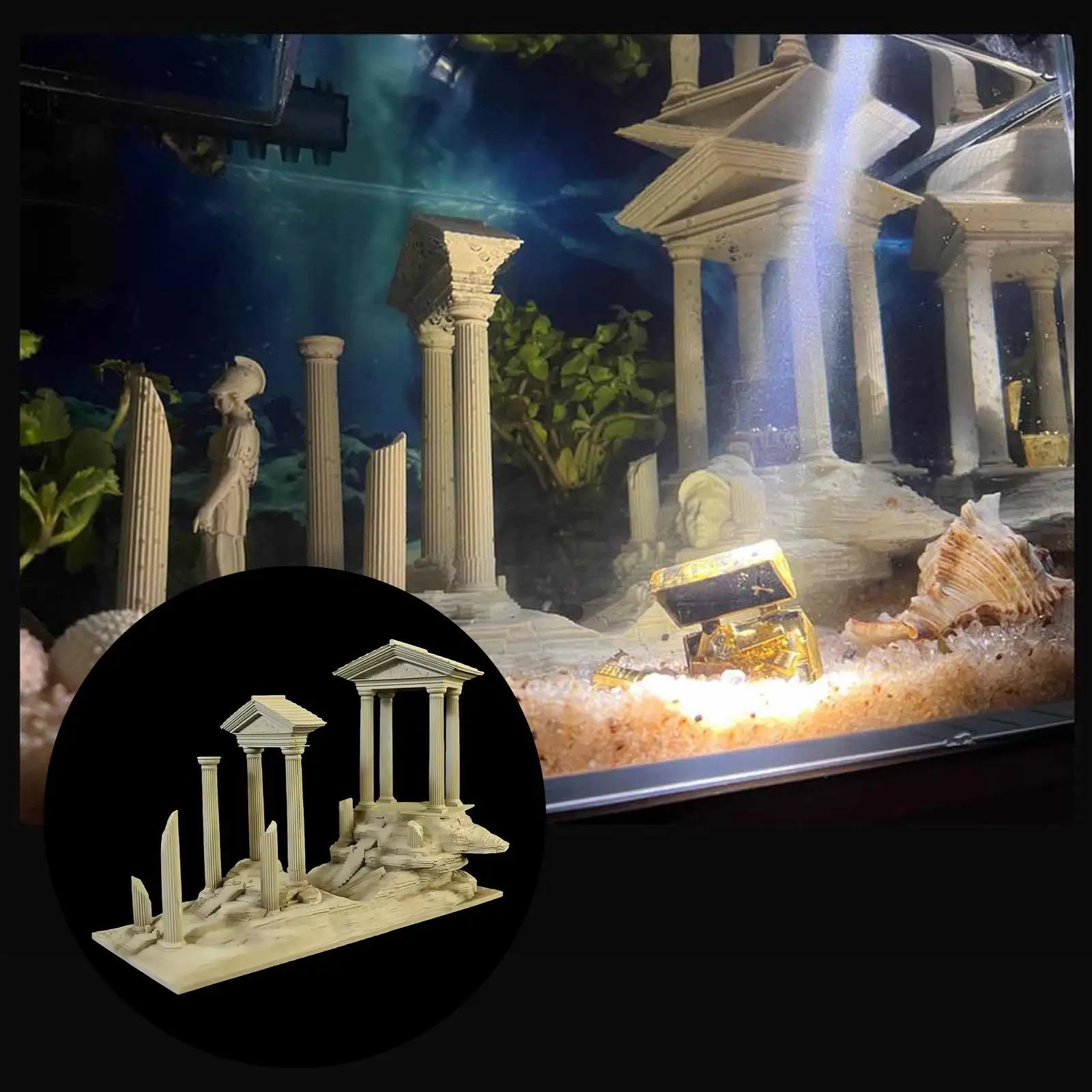 

Миниатюрная скульптура-орнамент из смолы в виде римской колонны для аквариума, декор для небольшого настольного аквариума, аксессуары