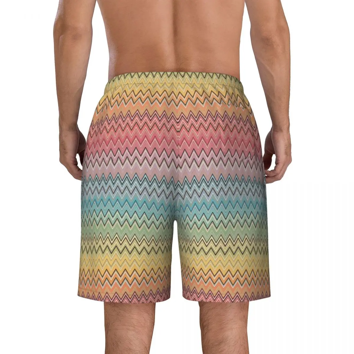 Custom Board Shorts Men's Quick Dry Beachwear Boardshorts Bohemian Geometric Swimming Trunks Bathing Suits