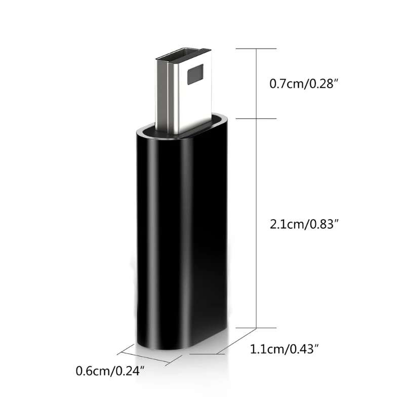 F3MA USB 유형 C 확장 어댑터 USB C 여성-미니 USB 남성 변환기 노트북 용 확장 데이터 동기화 커넥터 480Mbps