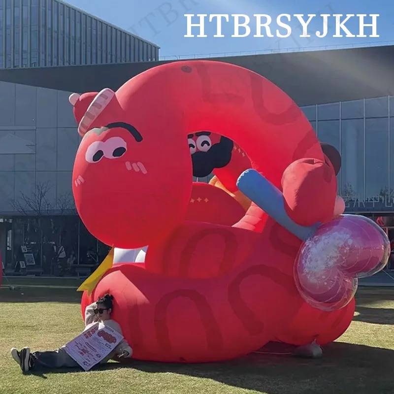 

Inflatable red snake air model creative snake cartoon mascot shopping mall outdoor decoration activities props