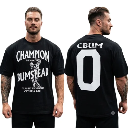 Chris T-Shirts - Champion Mentality Bumstead GYM Graphic Cotton Tee Printing High-end Luxury Unisex Style