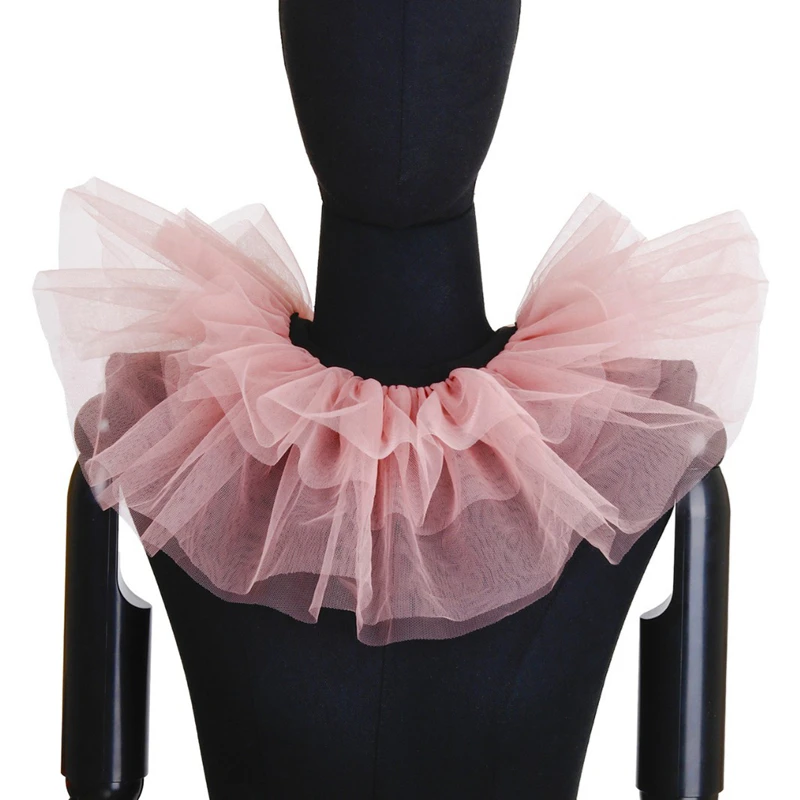 Ruffle Mesh Fake Collar Shawl Clown Performance Makeup Neck Accessories Renaissance Tulle Costume Detachable Collar