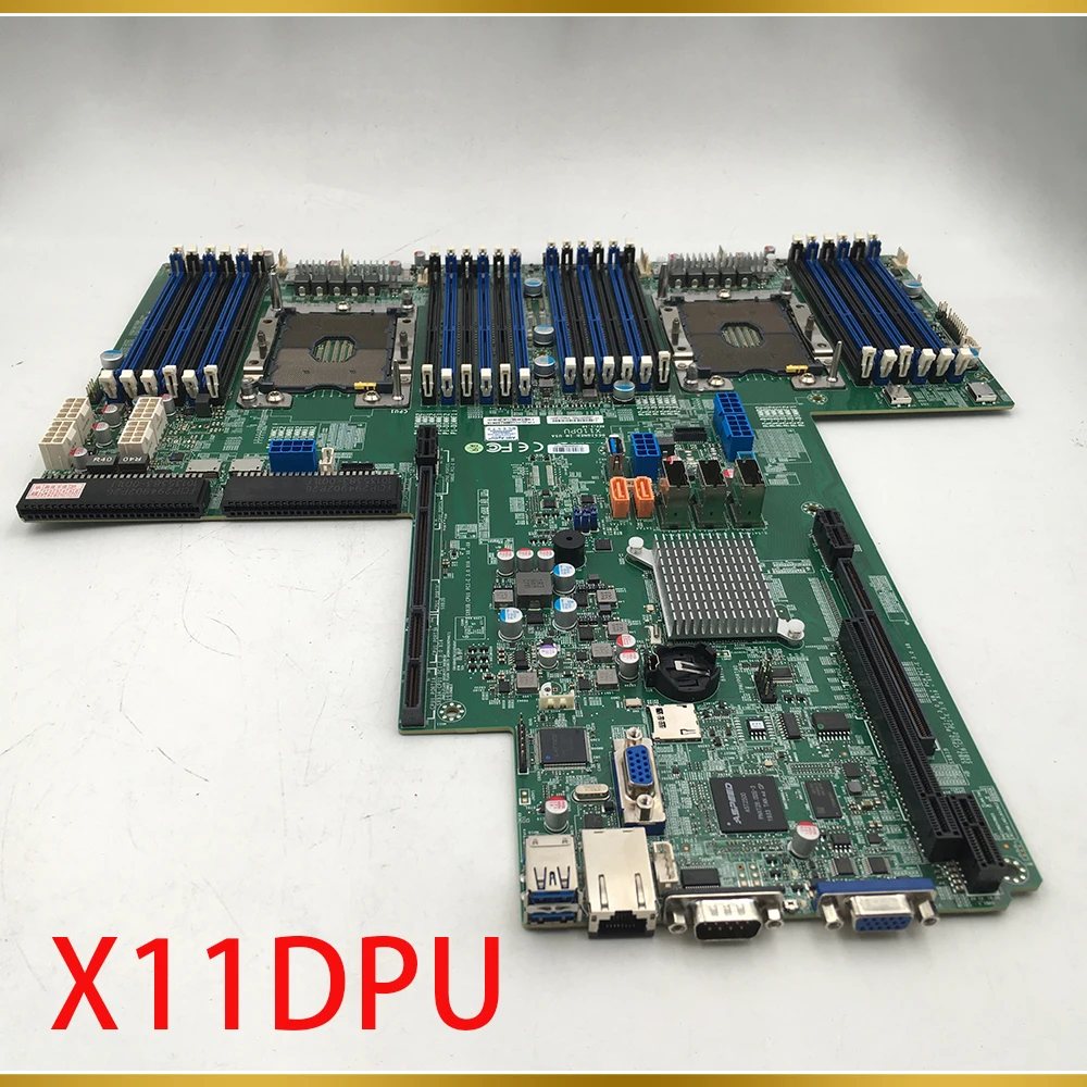 

Motherboard 2nd Gen Xeon Scalable Processors Dual Socket LGA-3647 Controller for 14 SATA3 (6 Gbps) Ports X11DPU