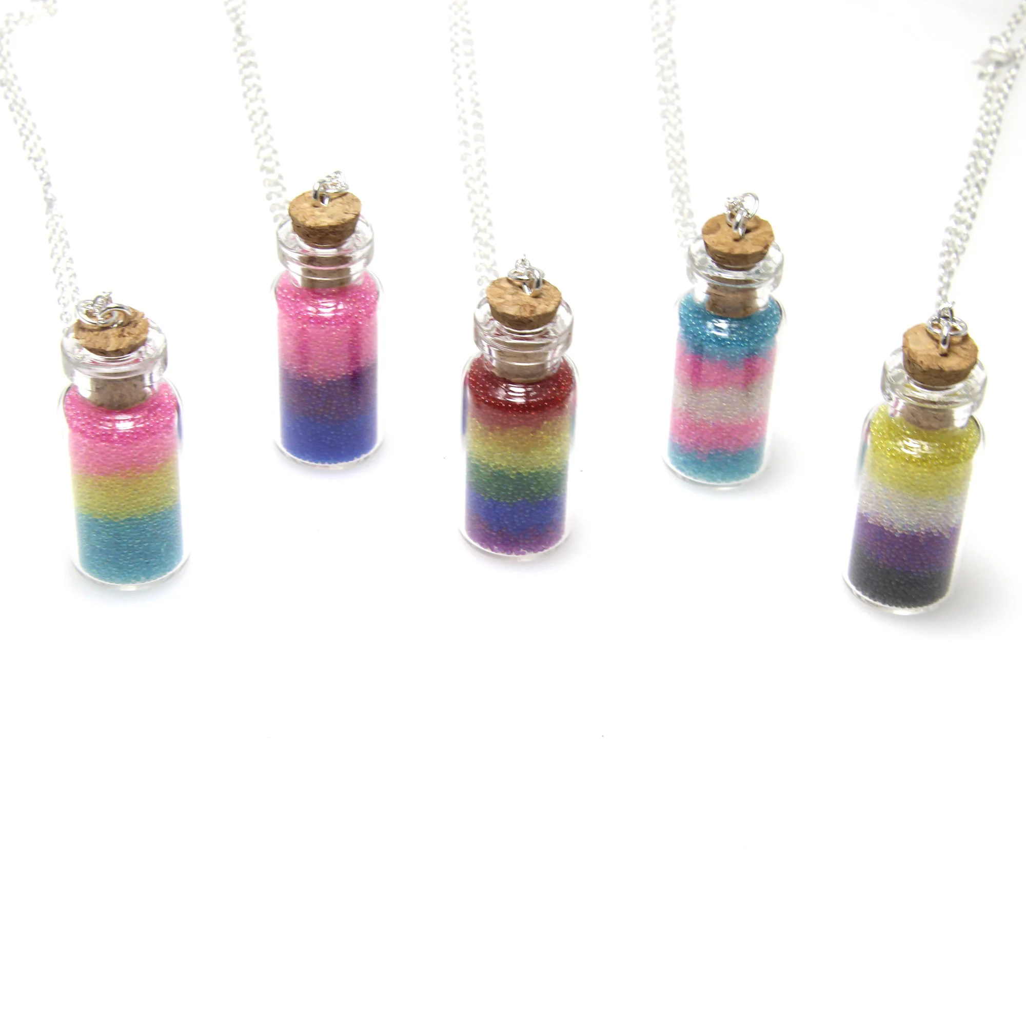 LGBTQ necklace rainbow pansexual transgender non-binary bisexual pride bottle necklace