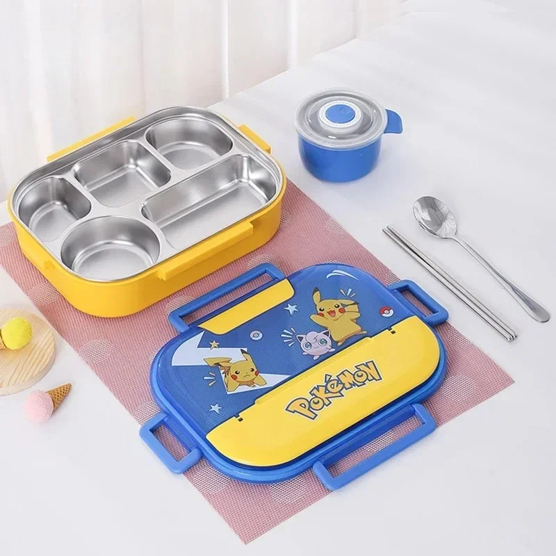 

Пикачус 304, ланч-бокс из нержавеющей стали Bento, портативный герметичный контейнер для хранения еды, герметичные термокоробки