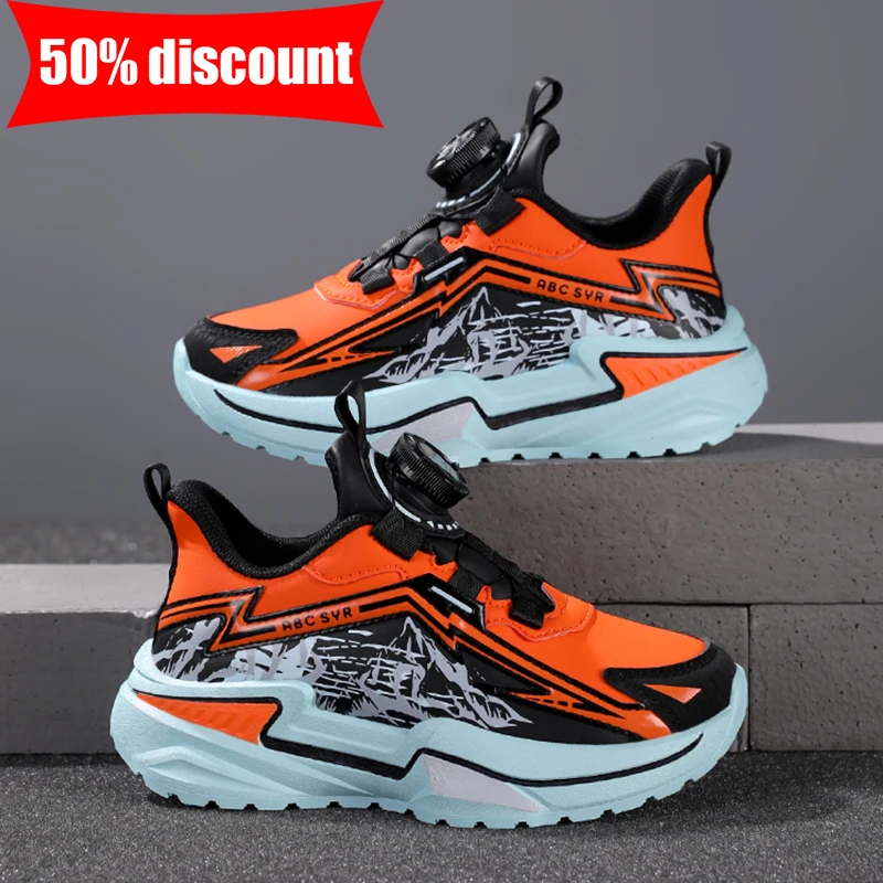 

Children Sports Shoes Leather Casual Fashion Lightweight School Tennis Shoes Boys Daily Exercise Rebound Comfort Jogging Shoes