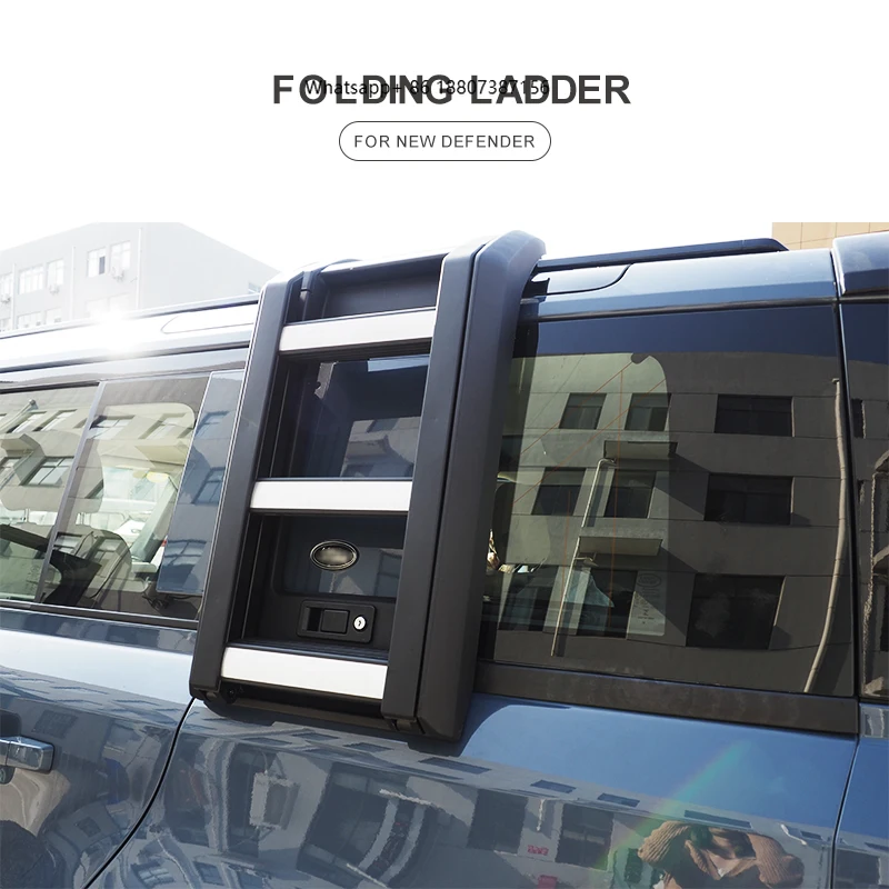 

The Silver + Black Folding Roof Ladder forLand Rover 2020+ Defender High Quality